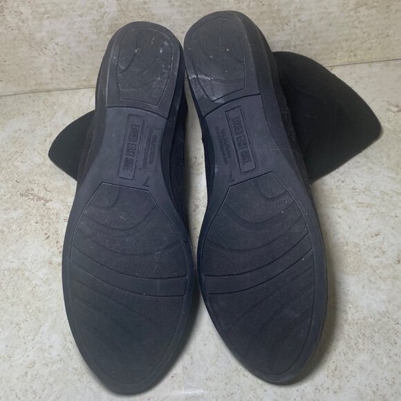 Black Faux Suede Slip On Ankle Boots With Buckle Detail & Rubber Sole - Picture 7 of 7